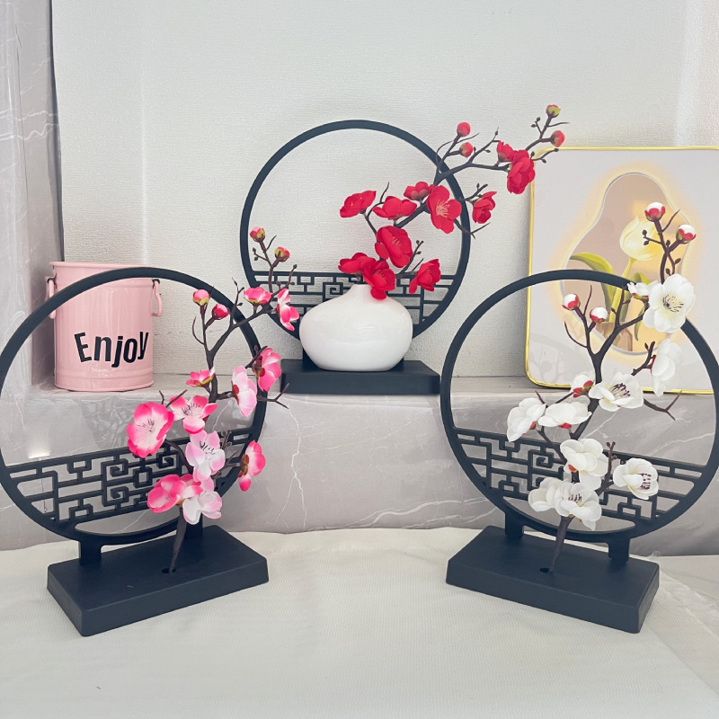 Bonsai Garden Entrance - 중국식 검은 꽃 스탠드 모조 겨울